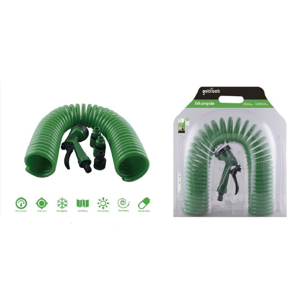 Tubo Flessibile Spirale Molla 10 Mt Con Pistola Innaffiare Giardino Pompa 57518 Giardino e giardinaggio/Attrezzi da giardino e attrezzature per l'irrigazione/Attrezzature per l'irrigazione/Pompe e accessori/Tubi per irrigazione Trade Shop italia - Napoli, Commerciovirtuoso.it