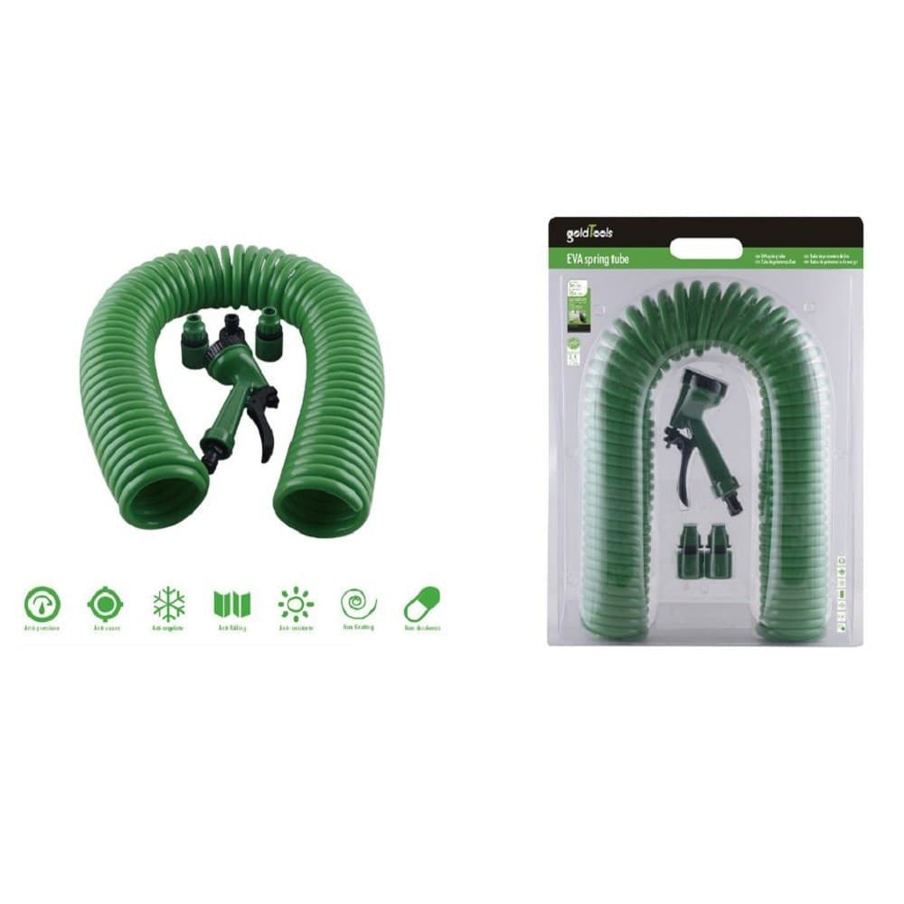 Tubo Flessibile Spirale Molla 7.5mt Con Pistola Innaffiare Giardino Pompa 57517 Giardino e giardinaggio/Attrezzi da giardino e attrezzature per l'irrigazione/Attrezzature per l'irrigazione/Pompe e accessori/Tubi per irrigazione Trade Shop italia - Napoli, Commerciovirtuoso.it