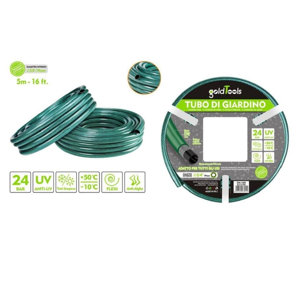 Tubo Irrigazione Annaffia Giardino Piante Lava Pompa 5 Mt 16ft. Ø3/4-19mm 57505 Giardino e giardinaggio/Attrezzi da giardino e attrezzature per l'irrigazione/Attrezzature per l'irrigazione/Pompe e accessori/Tubi per irrigazione Trade Shop italia - Napoli, Commerciovirtuoso.it