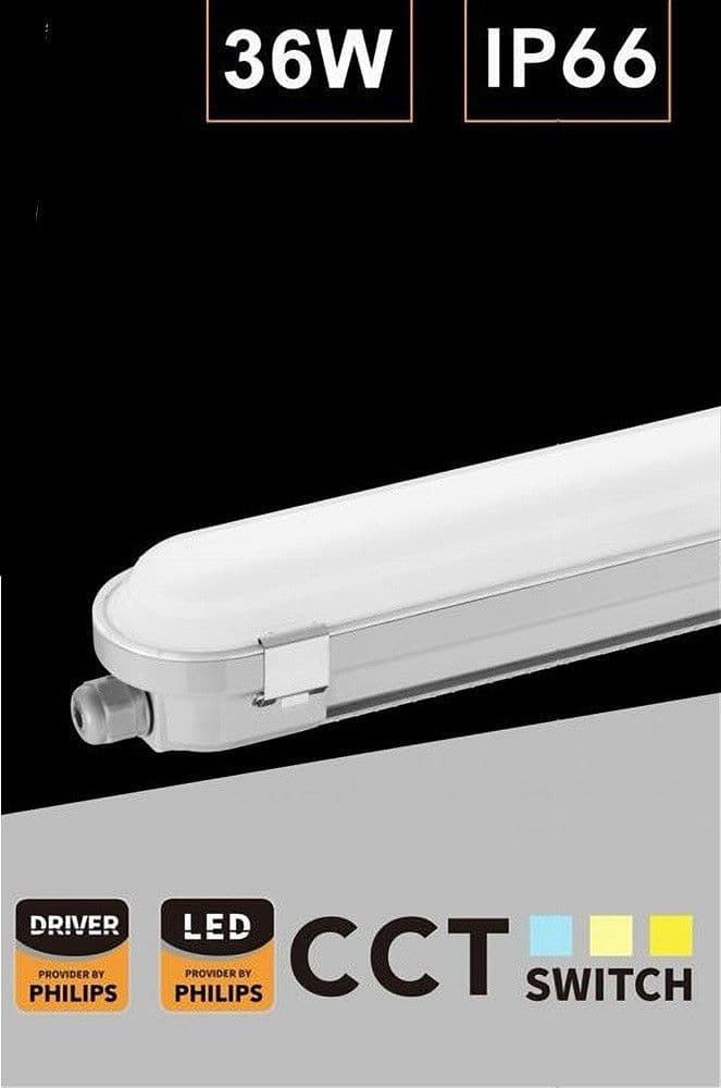 TUBO LED PLAFONIERA LINEARE 120CM 36 WATT IP66 CCT 4000K-5000K-6500K YL18-120-3C in Plafoniere Trade Shop italia - Napoli, commercioVirtuoso.it
