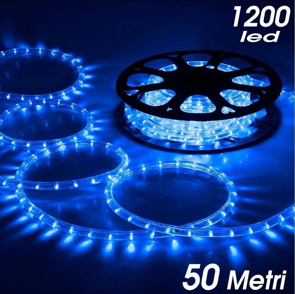 Tubo Luminoso 1200 Led 50 Mt Blu Per Uso Esterno Controller 8 Giochi Luce Prodotti Natalizi Trade Shop italia - Napoli, Commerciovirtuoso.it