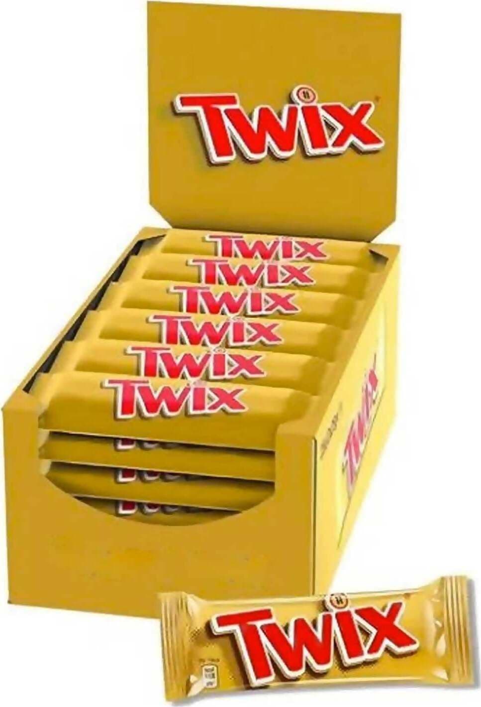 Twix 25x Barretta Snack Twix 50 Gr Cioccolato E Caramello Confezione Da 25 Pz