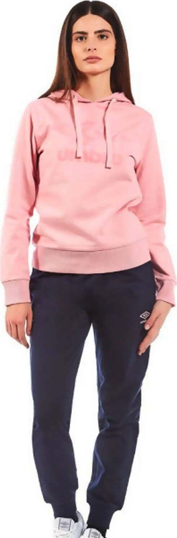 Umbro tuta donna cotone felpato con cappuccio e polsini ideale per l'inverno e per il tempo libero
