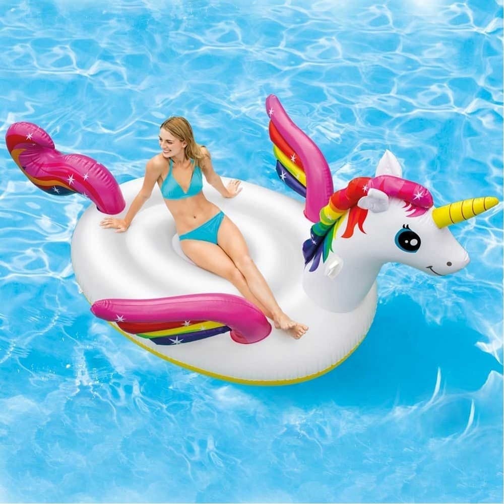 Unicorno-Gonfiabile-Gigante-Isola-Materassino-Mare-Piscina-287-X-193-X-165-Cm