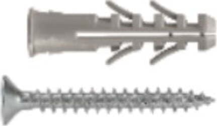 UNIFIX---TASSELLO-IN-NYLON-CON-BORDINO-CON-VITE-A-TESTA-PIANA-SVASATA-ZINCATA-8X41MM-35PZ