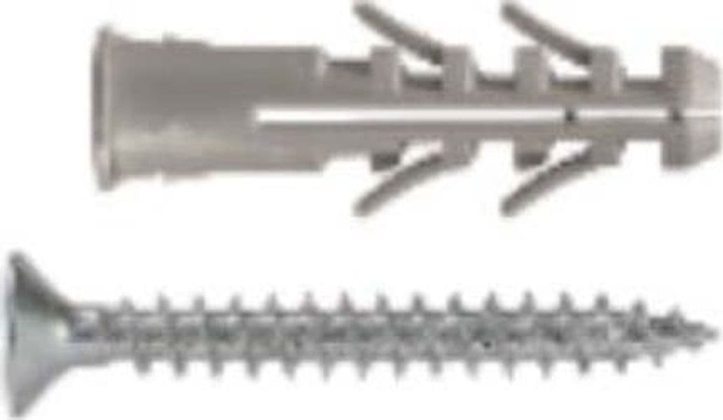 UNIFIX---TASSELLO-IN-NYLON-CON-BORDINO-VITE-TESTA-PIANA-SVASATA-ZINCATA-5X26MM-50PZ