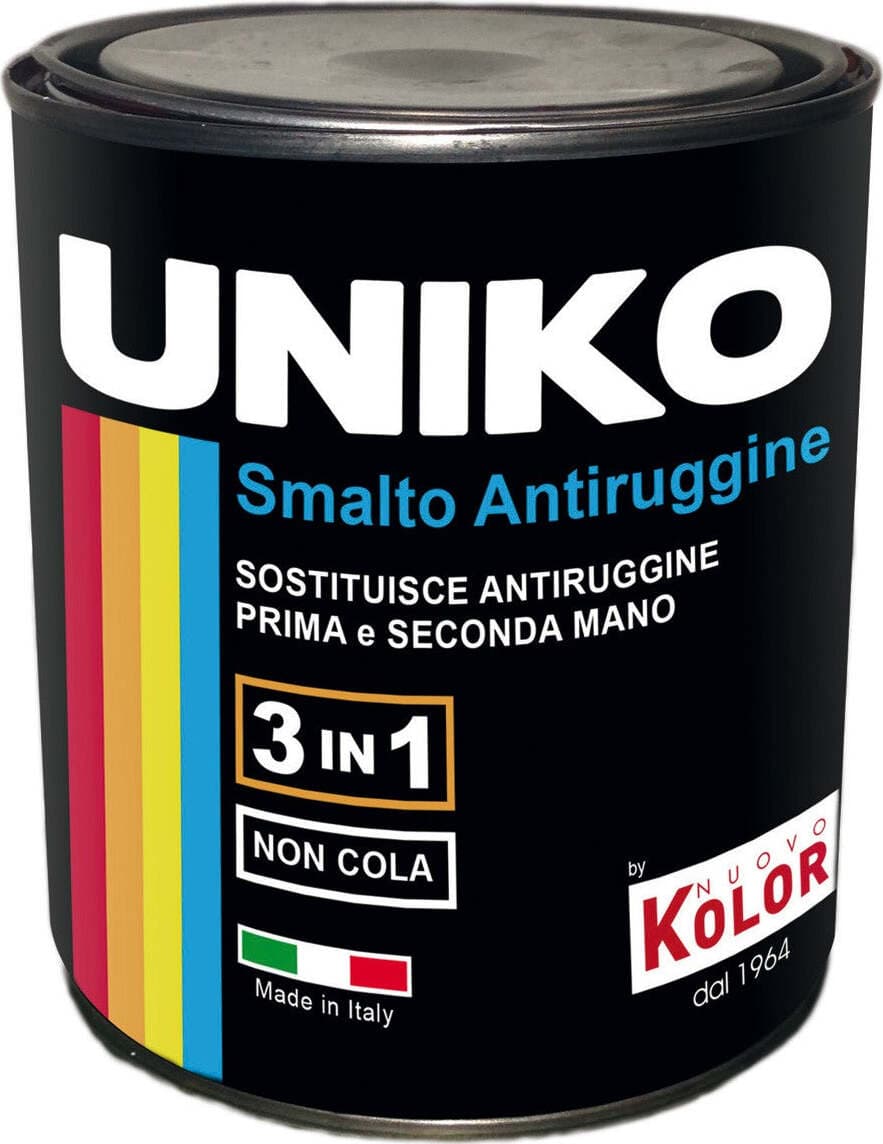 Uniko Smalto Antiruggine Nero Lucido 750ml Smalto 3 In 1 Ad Applicazione Diretta Anti Gocce Made In Italy Fai da te/Pitture trattamenti per pareti e utensili/Vernice e fondo/Primer Ferus - Montoro, Commerciovirtuoso.it
