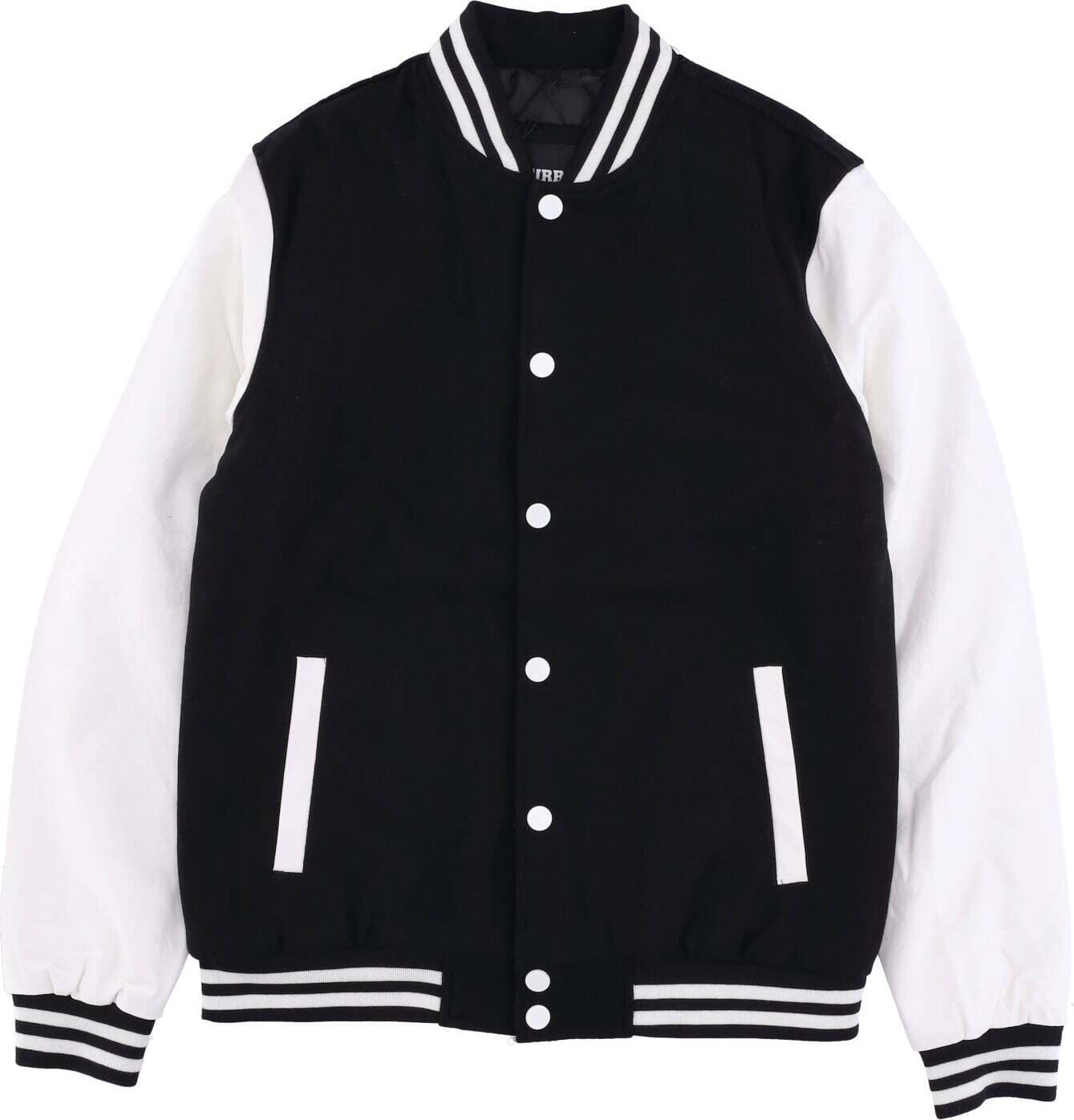 URBAN-CLASSICS-Giubbotto-College-Uomo-Oldschool-College-Jacket-Black/white-da-uomo