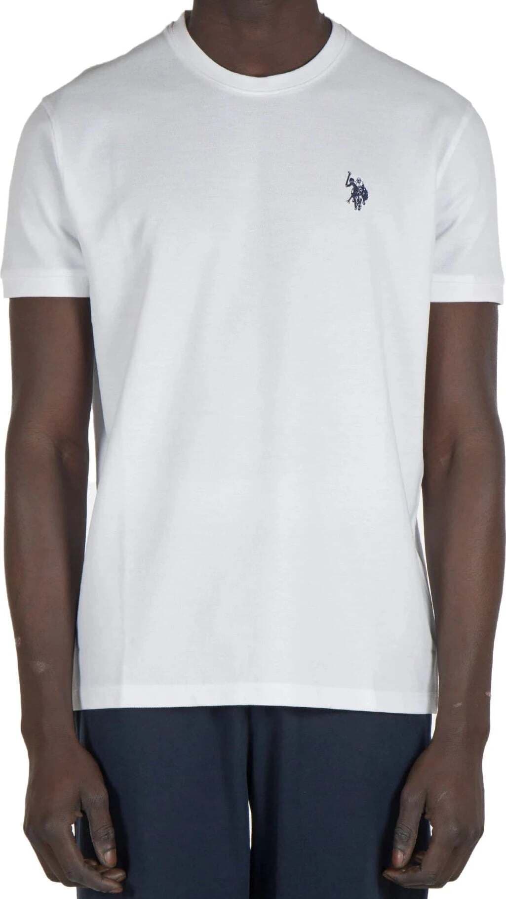 U.S. Polo Assn. T-Shirt Uomo in Picquet Di Cotone Tinta Unita Bianca T- Shirt Maglia Casual Girocollo Con Maniche Corte E Logo a Vista Moda/Uomo/Abbigliamento/T-shirt polo e camicie/T-shirt Kanal 32 - Santa Maria di Licodia, Commerciovirtuoso.it
