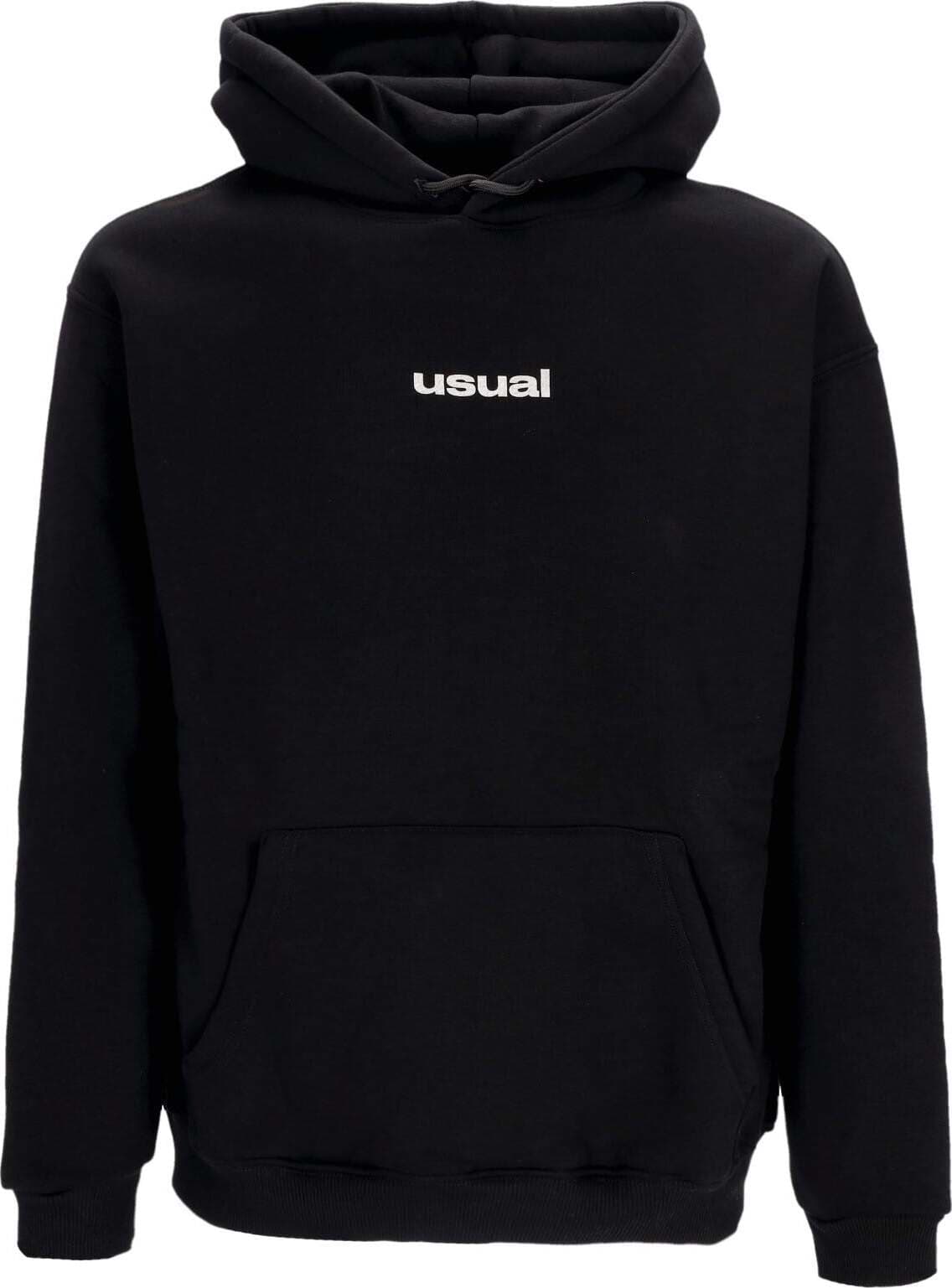 USUAL-Felpa-Cappuccio-Uomo-Crown-Hoodie-Black-da-uomo