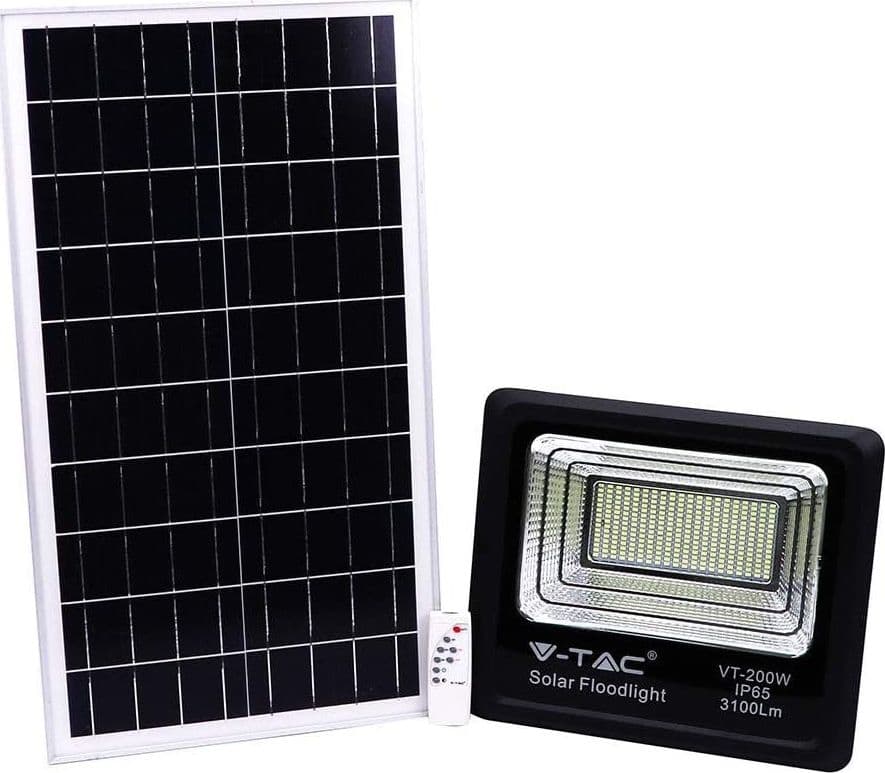 V-TAC VT-200W FARO LED 40W A BATTERIA CON PANNELLO SOLARE E TELECOMANDO Luce Bianco Fredda / Naturale Illuminazione/Illuminazione per esterni/Proiettori Zencoccostore - Formia, Commerciovirtuoso.it