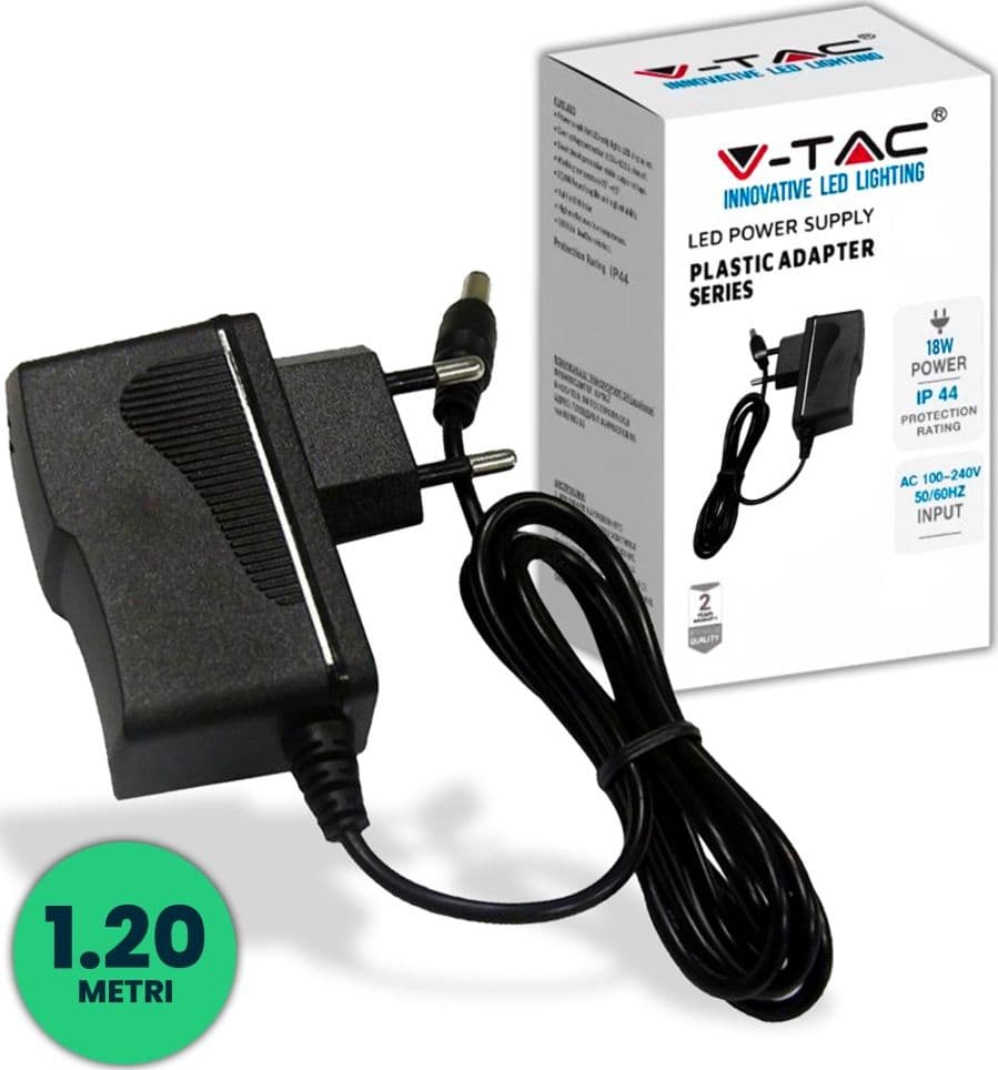 V-TAC VT-23019 ALIMENTATORE 18W 12V IP44 PLUG&PLAY CON JACK 2.1 - SKU 3237 Commercio Industria e Scienza/Impianti elettrici/Cablaggio e collegamenti/Alimentazione elettrica industriale Zencoccostore - Formia, Commerciovirtuoso.it