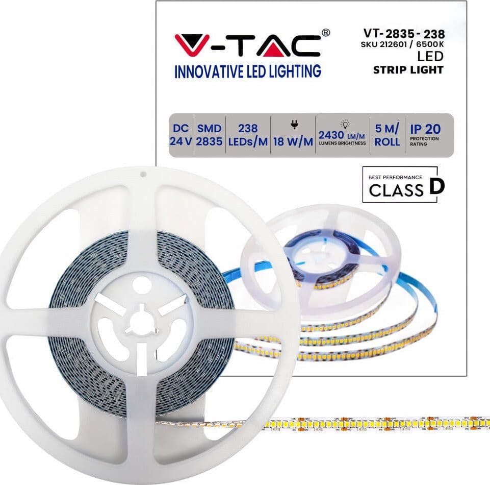 V-TAC VT-2835-238 STRISCIA LED FLESSIBILE 90W SMD MONOCOLORE 238 LED/METRO 24V - BOBINA 5 METRI Illuminazione/Strisce LED Zencoccostore - Formia, Commerciovirtuoso.it