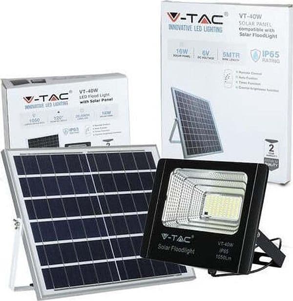 V-TAC VT-40W FARO LED 16W A BATTERIA CON PANNELLO SOLARE E TELECOMANDO Luce Bianco Fredda / Naturale Illuminazione/Illuminazione per esterni/Proiettori Zencoccostore - Formia, Commerciovirtuoso.it