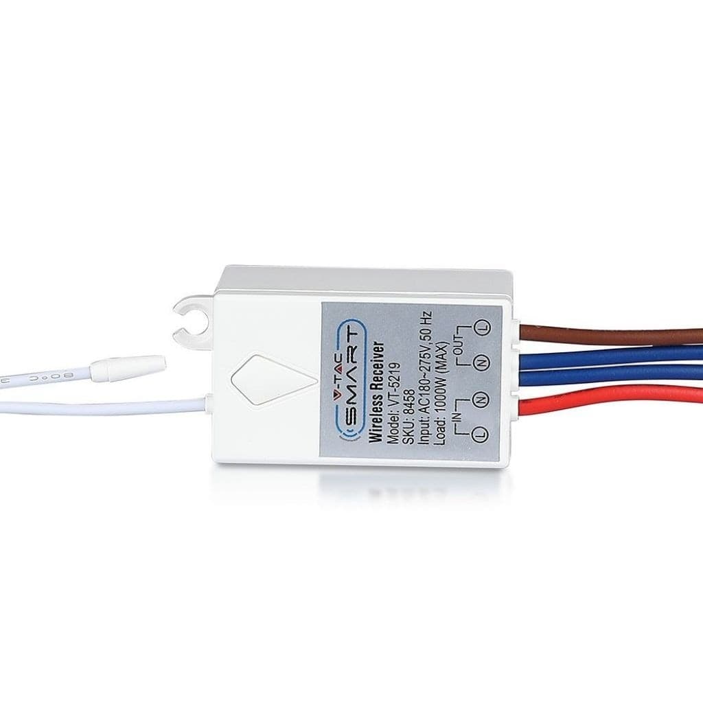 V-TAC VT-5129 Ricevitore Wireless per Interruttori Senza Fili Fino a 500mt - SKU 8458 Fai da te/Materiale elettrico/Prese elettriche ed accessori/Spine intelligenti e telecomandate Zencoccostore - Formia, Commerciovirtuoso.it