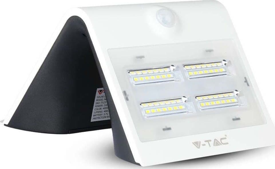 V-TAC VT-768 LAMPADA DA MURO LED 3W CON PANNELLO SOLARE E SENSORE DI MOVIMENTO - SKU 7523 Illuminazione/Illuminazione per esterni/Lampade da parete Zencoccostore - Formia, Commerciovirtuoso.it