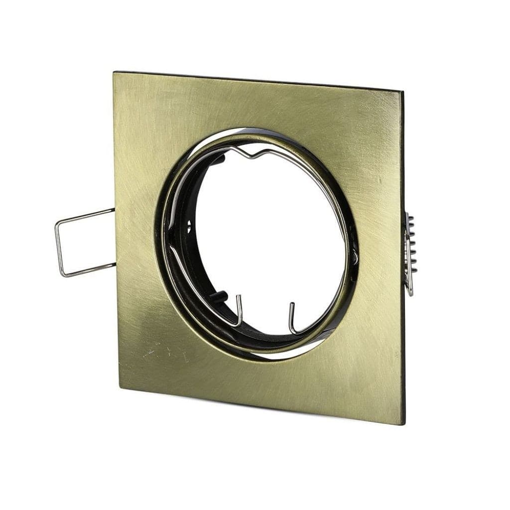 V-TAC VT-779 PORTAFARETTO ORIENTABILE QUADRATO DA INCASSO PER LAMPADINE GU10 E GU5.3 COLORE ORO - SKU 8581