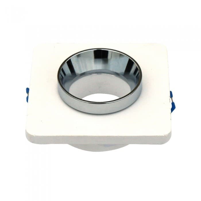 V-TAC VT-862-CHW Portafaretto LED da Incasso Quadrato GU10 e GU5.3 (MR16) Corpo in Gesso Bianco con e Metallo Cromato - SKU 3119 Illuminazione/Illuminazione per interni/Luci da incasso/Portafaretti da incasso Zencoccostore - Formia, Commerciovirtuoso.it