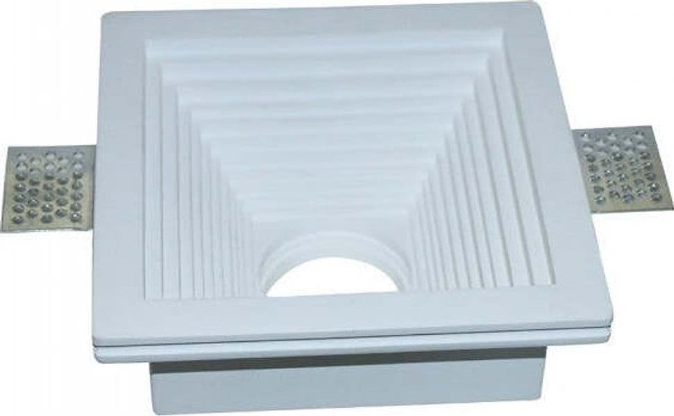 V-TAC VT-867 Portafaretto LED da Incasso Quadrato o Rotondo GU10 e GU5.3 (MR16) Corpo in Gesso Bianco - SKU 3151-SKU 3152