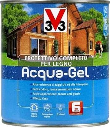 V33-Protettivo-Completo-Per-Il-Legno-All'Acqua,-Tenuta-Anti-Goccia,-Latta-Da-2500-Ml,-Resa-30-Mq-Ca.-Castagno-Scuro