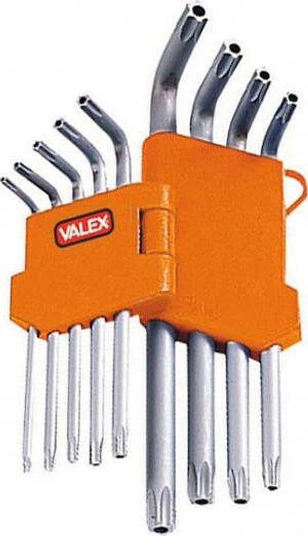 VALEX-CHIAVE-MASCHIO-RESISTORX-PIEGATE-SERIE-9-PZ-MIS.T10-T15-T20-T25-T25-T27-T30