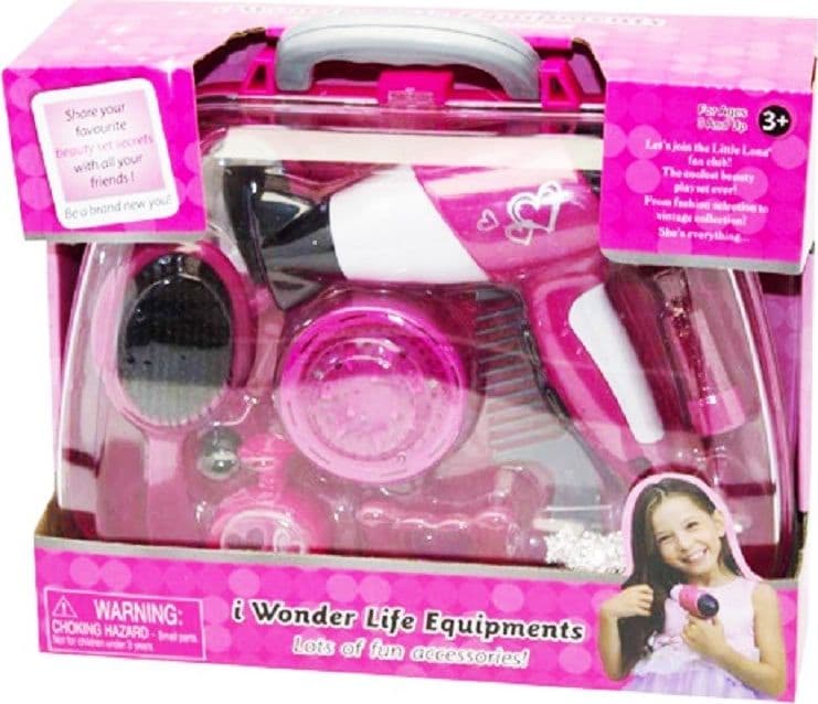 Valigetta-Beauty-Giocattolo-Bambini-Phon-Funzionante-Spazzola-E-Accesori-Gioco