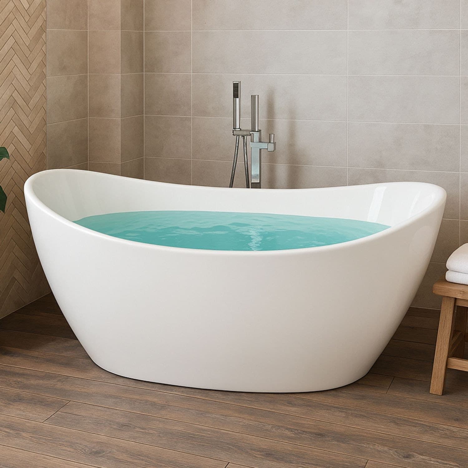 Vasca Da Bagno Free Standing 004 Acrilico Bianco Lucido Ovale Fai da te/Attrezzature per cucine e bagni/Attrezzature per bagni/Vasche da bagno/Vasca da bagno giapponese Ogomondo - Martina Franca, Commerciovirtuoso.it