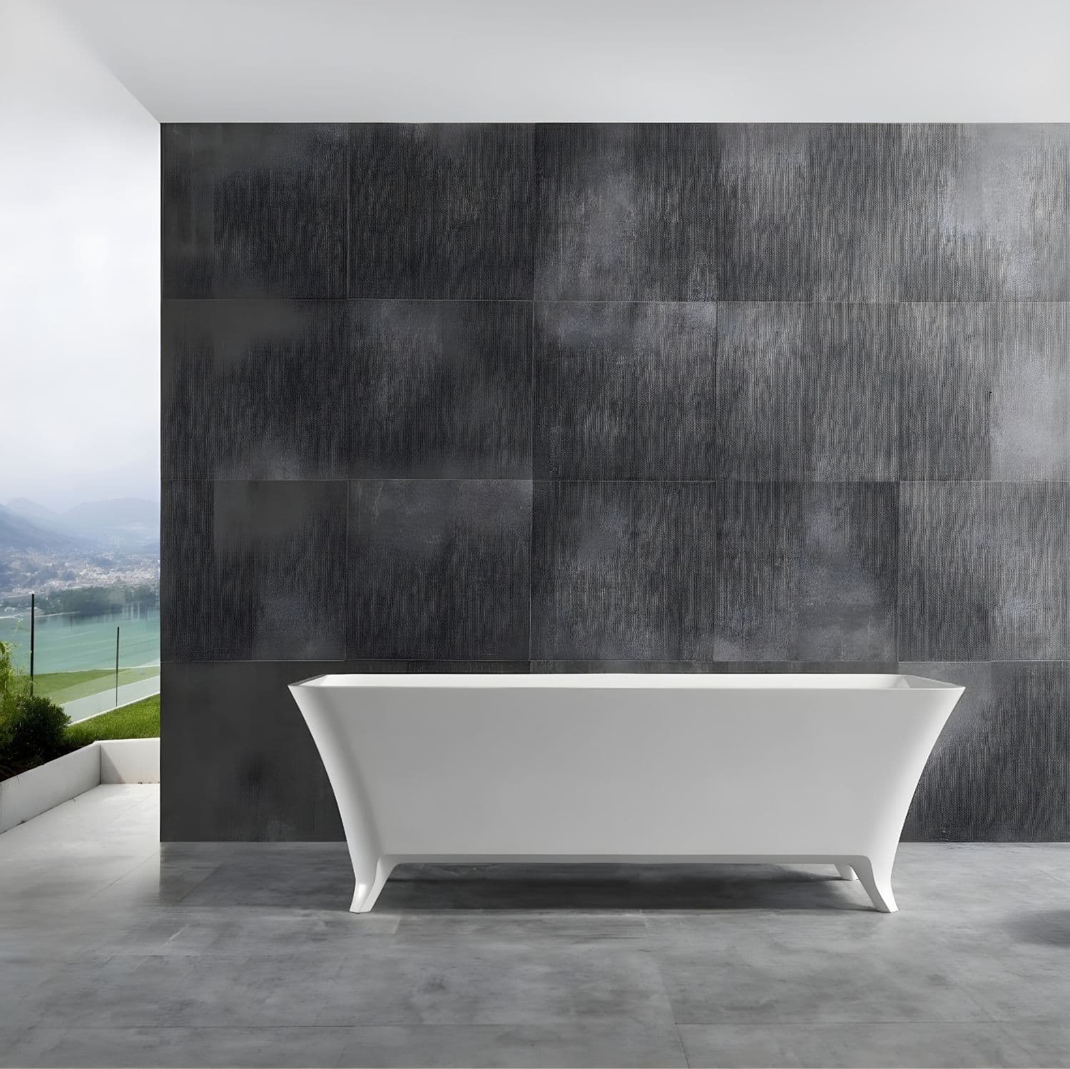 Vasca Da Bagno Free Standing Hannah Artificial Stone Bianco Opaco Matt Fai da te/Attrezzature per cucine e bagni/Attrezzature per bagni/Vasche da bagno/Vasca da bagno giapponese Ogomondo - Martina Franca, Commerciovirtuoso.it
