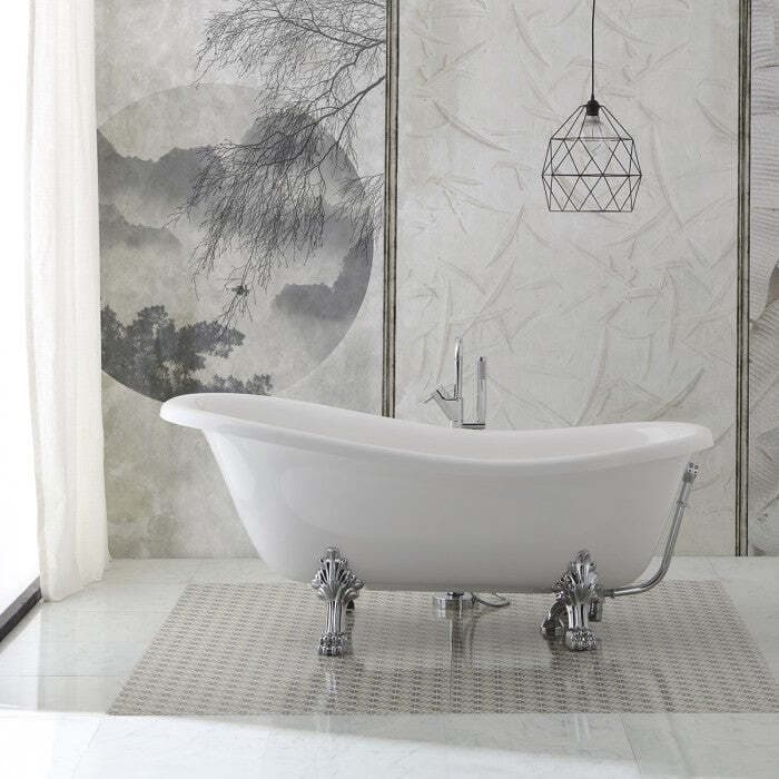 Vasca-da-Bagno-Stile-Retrò-in-mineralmarmo-bianco-con-piedini-Regina