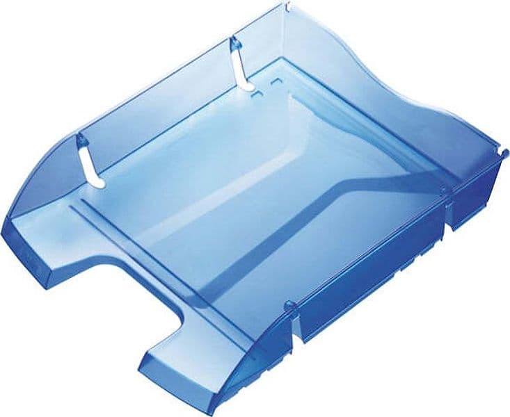 Vaschetta portacorrispondenza - plastica riciclata - 35 5x27 5x6 6 cm - blu trasparente - Helit Cancelleria e prodotti per ufficio/Archivio ufficio e accessori per scrivania/Archivio ufficio/Cartelle/Portariviste Eurocartuccia - Pavullo, Commerciovirtuoso.it