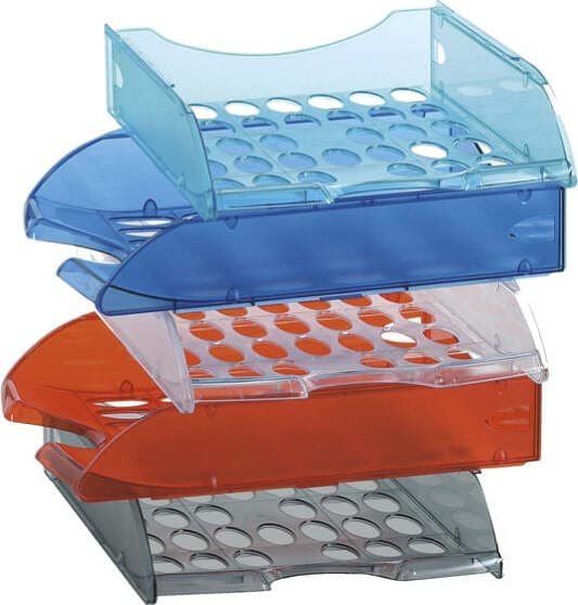Vaschetta portacorrispondenza forata E040 - 26x34 5x6 5 cm - blu trasparente - Fellowes Cancelleria e prodotti per ufficio/Archivio ufficio e accessori per scrivania/Archivio ufficio/Cartelle/Portariviste Eurocartuccia - Pavullo, Commerciovirtuoso.it