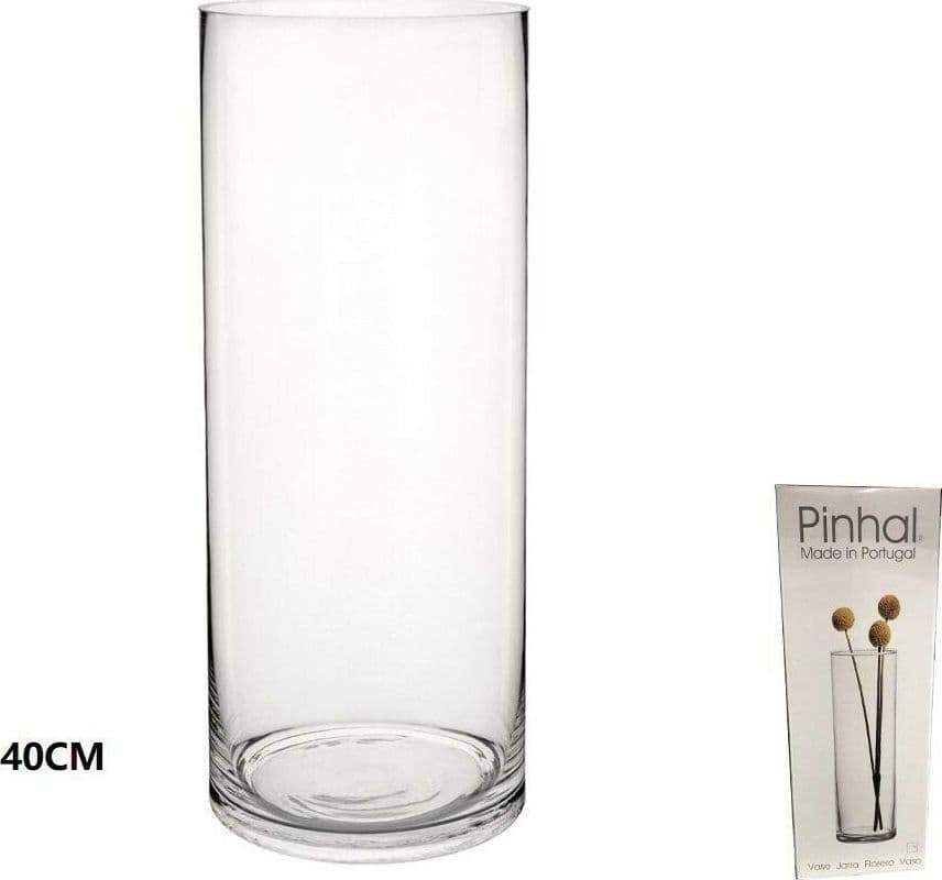 Vaso-40cm-Clilindrico-In-Vetro-Trasparente-Elegante-Per-Fiori-Piante
