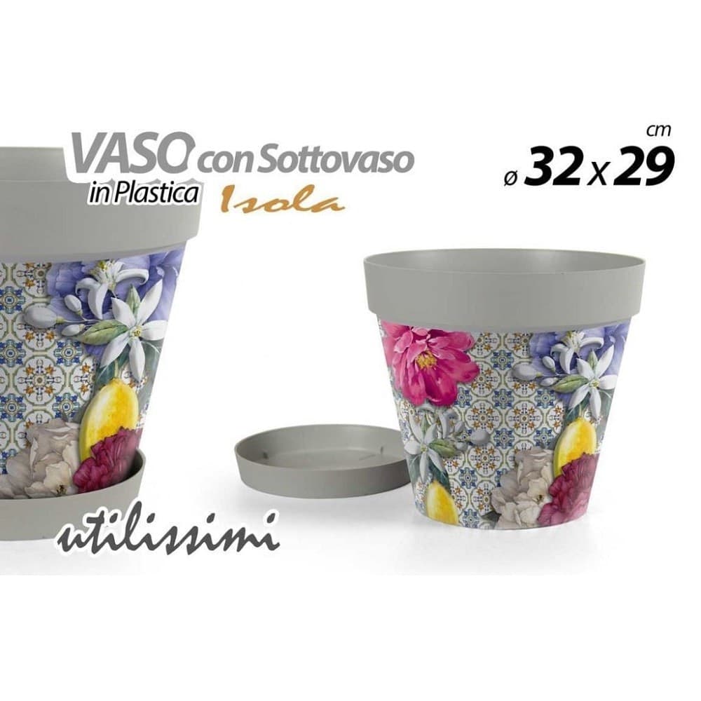 Vaso Giardino Con Sottovaso In Plastica Decoro Isola 32x29cm Piante Fiori 845383 Giardino e giardinaggio/Attrezzi da giardino e attrezzature per l'irrigazione/Vasi e accessori per piante/Accessori/Sottovasi Trade Shop italia - Napoli, Commerciovirtuoso.it