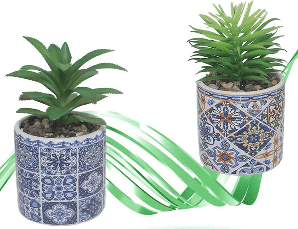 Vaso In Ceramica Con Piantina Artificiale 15cm Pianta Idea Regalo Bomboniera Blu Giardino e giardinaggio/Attrezzi da giardino e attrezzature per l'irrigazione/Vasi e accessori per piante/Vasi tradizionali Trade Shop italia - Napoli, Commerciovirtuoso.it
