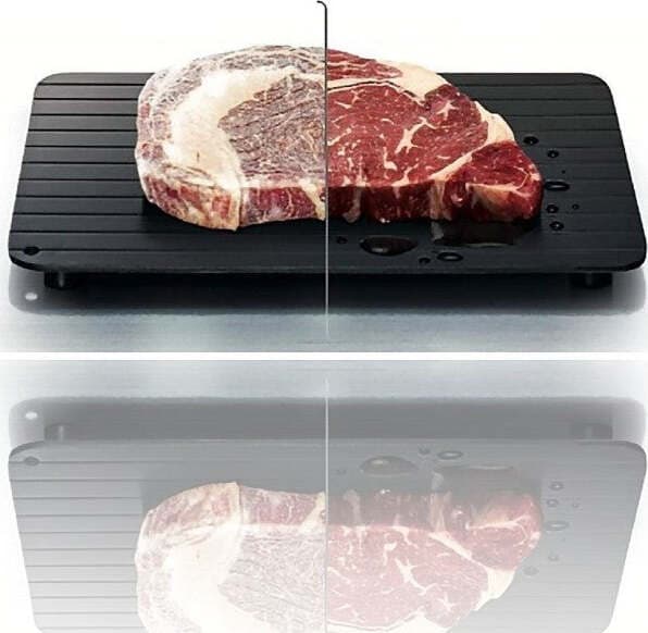 VASSOIO TEGLIA DI SCONGELAMENTO VELOCE PER ALIMENTI 23X16.5CM PIASTRA ALLUMINIO