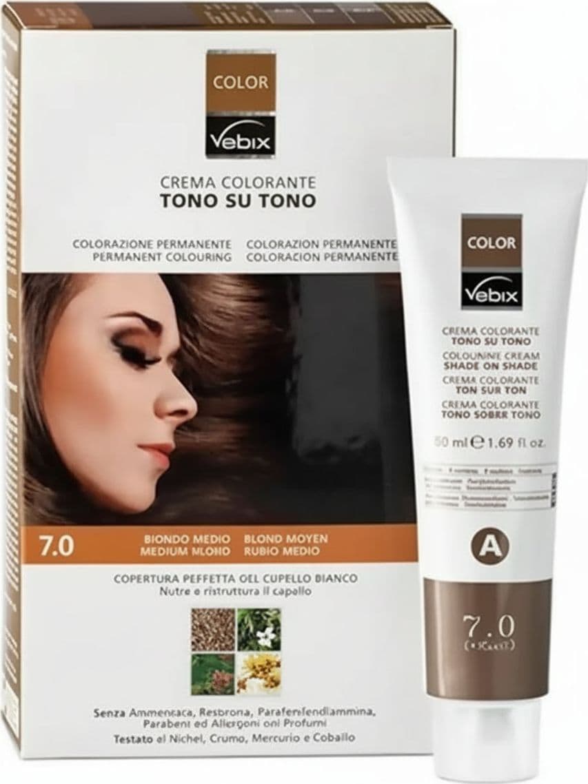 Vebix Color Mogano Chiaro 5.5 Crema Colorante Per Capelli Colorazione Permanente Tono Su Tono Senza Ammoniaca in Colore permanente Farmacia Centrale M.le Iadevaia - Maddaloni, commercioVirtuoso.it