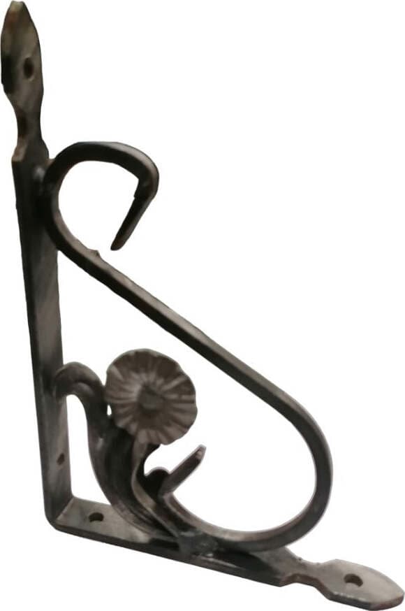 VECA---REGGIMENSOLA-IN-FERRO-BATTUTO-PER-ARREDO-CASA-20CM---COLORE-ANTICATO-NERO***