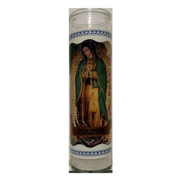 VELON CONSAGRADO NUESTRA SENORA DE GUADALUPE CANDELA ESOTERICA CON CONTENITORE IN VETRO SANTERÍA in Candele esoteriche Agbon - Martinsicuro, commercioVirtuoso.it