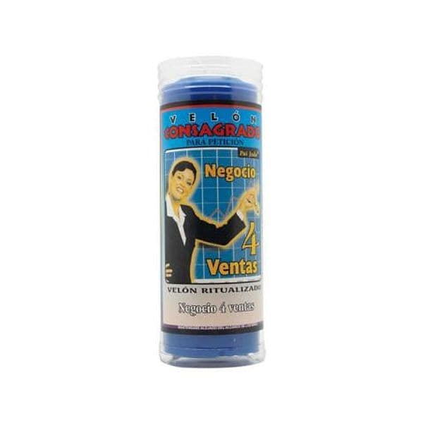 VELÒN CONSAGRADO PARA PETICIÒN NEGOCIO 4 VENTAS CM 14 X 5.5 CON TUBO PROTECTOR in Candele esoteriche Agbon - Martinsicuro, commercioVirtuoso.it