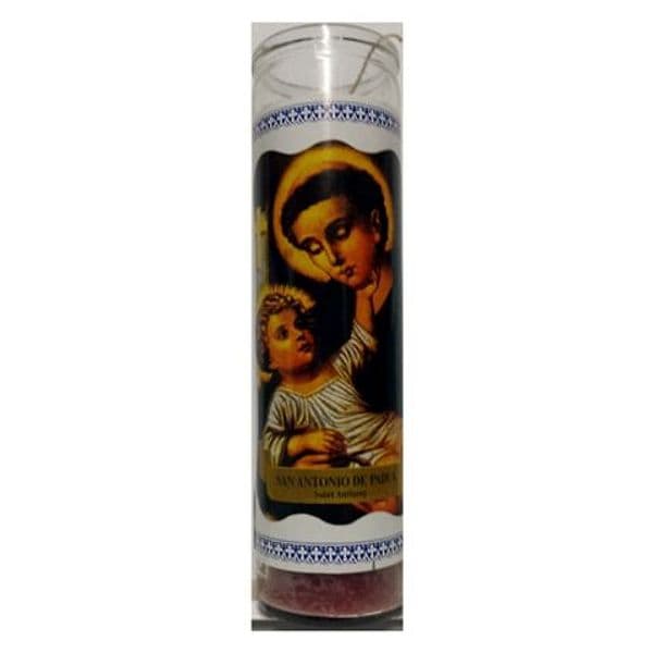 VELON CONSAGRADO SAN ANTONIO DE PADUA CANDELA ESOTERICA CON CONTENITORE IN VETRO SANTERÍA in Candele esoteriche Agbon - Martinsicuro, commercioVirtuoso.it
