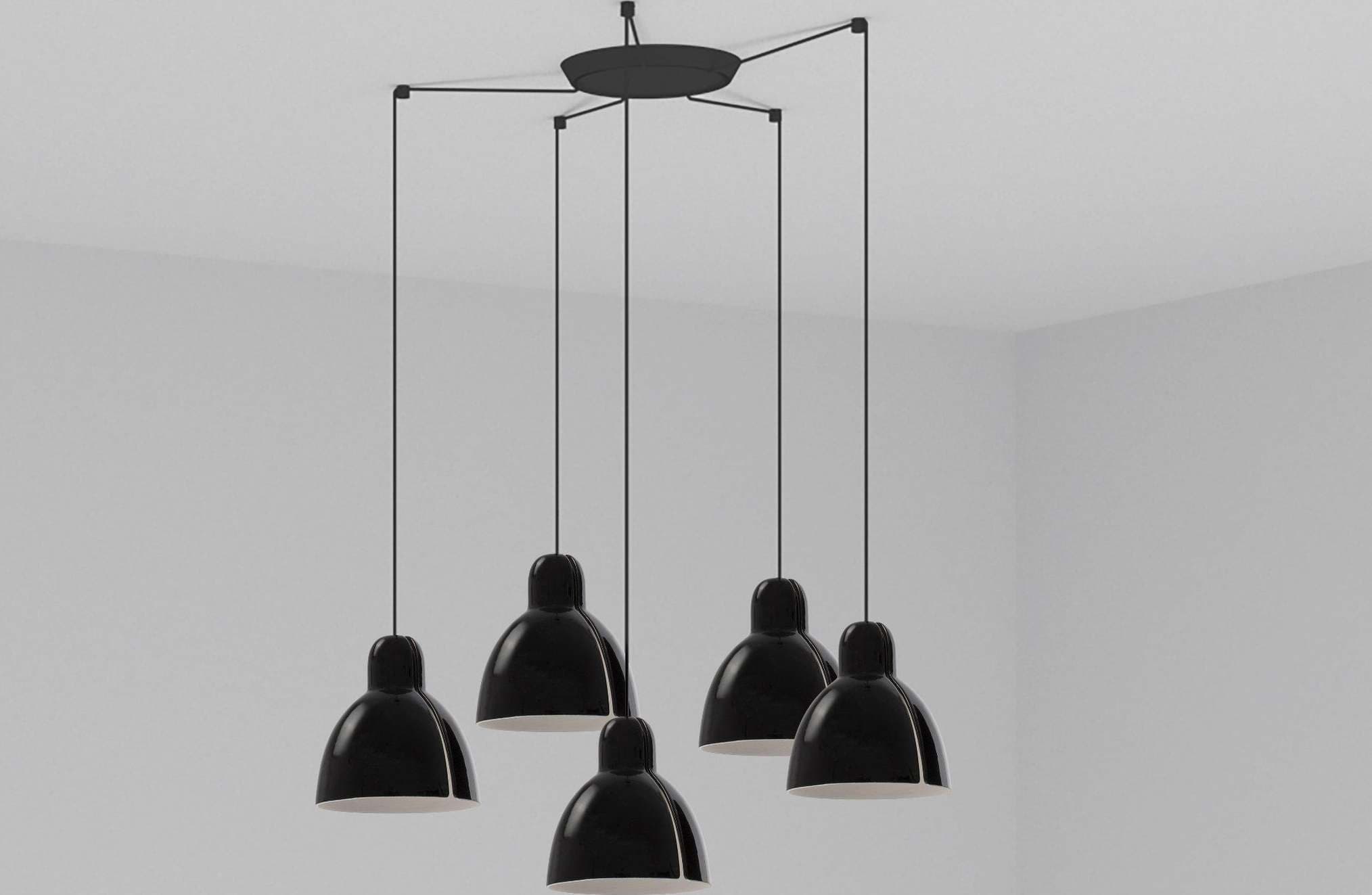 VENICE 5L Lampada a sospensione nera Illuminazione/Illuminazione per interni/Lampadari lampade a sospensione e plafoniere/Lampade a sospensione Led Mall Home - Napoli, Commerciovirtuoso.it