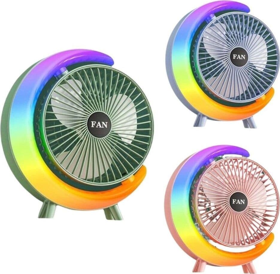 VENTILATORE DA TAVOLO USB 3 VELOCITA' CON LUCE RGB COMPATTO SILENZIOSO PORTATILE in Ventilatori da tavolo Trade Shop italia - Napoli, commercioVirtuoso.it
