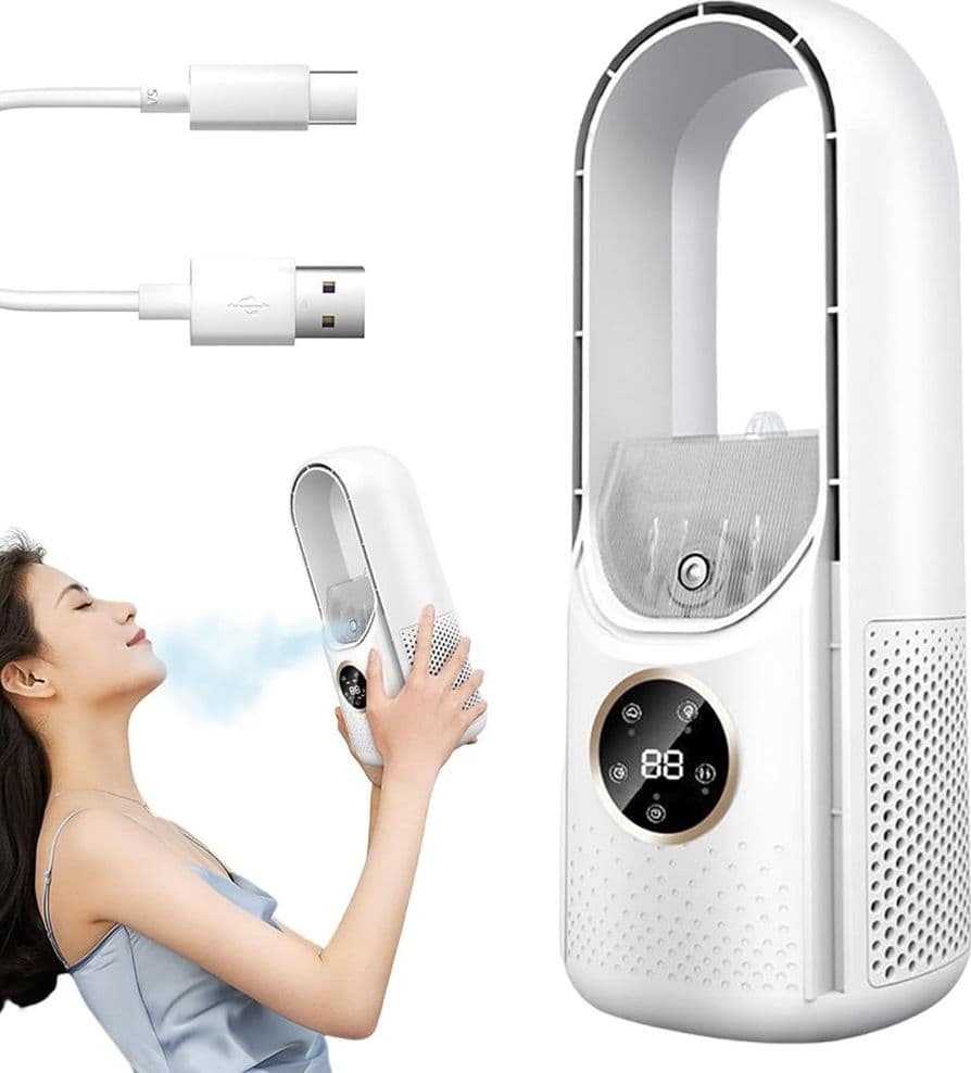 VENTILATORE TAVOLO UMIDIFICAZIONE USB PORTATILE MULTIFUNZIONALE 6 VELOCITÀ BIANCO in Ventilatori da tavolo Trade Shop italia - Napoli, commercioVirtuoso.it