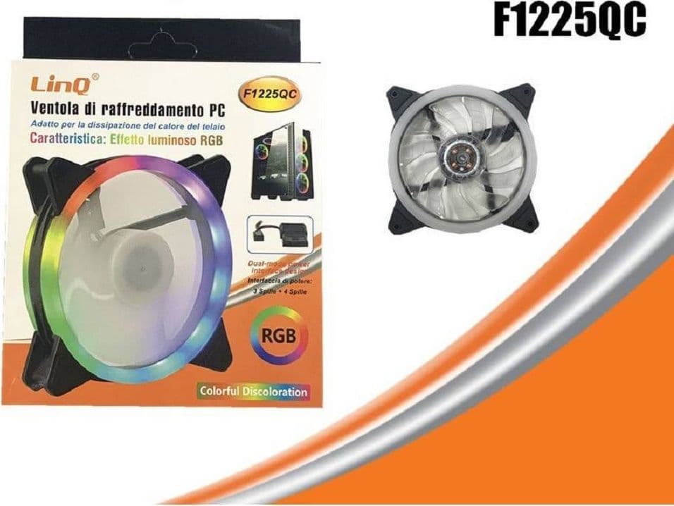 Ventola Raffreddamento Dissipazione Cooling Fun Per Telaio Pc Luce Led Rgb F1225qc Elettronica/Informatica/Accessori/Accessori per PC portatili/Ventole e basi di raffreddamento esterno/Ventole per raffreddamento esterno Trade Shop italia - Napoli, Commerciovirtuoso.it