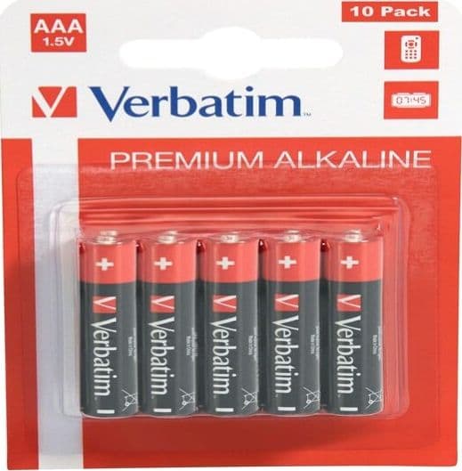 Verbatim - Blister 10 Pile alkaline ministilo AAA - 49874 Elettronica/Pile e caricabatterie/Pile monouso Eurocartuccia - Pavullo, Commerciovirtuoso.it