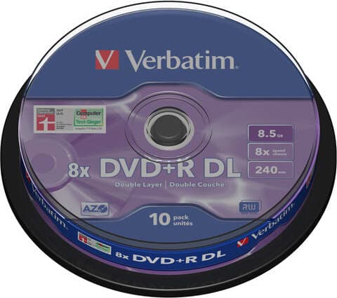 Verbatim - Scatola 10 DVD+R Dual Layer - serigrafato Spindle - 43666 - 8 5GB Elettronica/Informatica/Accessori/Supporti vergini/BD-R Eurocartuccia - Pavullo, Commerciovirtuoso.it