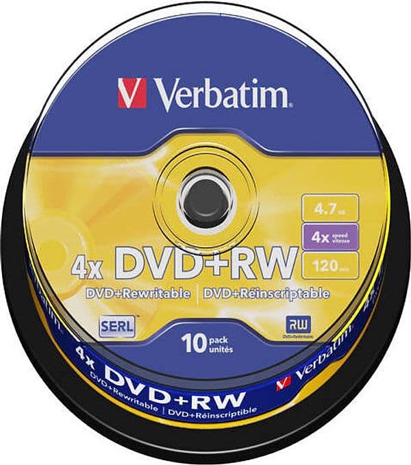 Verbatim - Scatola 10 DVD+RW - 43488 - 4 7GB Elettronica/Informatica/Accessori/Supporti vergini/BD-R Eurocartuccia - Pavullo, Commerciovirtuoso.it
