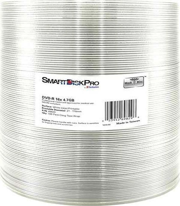 Verbatim - Scatola 100 DVD-R 4 7GB stampabile a getto inchiostro - 69829 Elettronica/Informatica/Accessori/Supporti vergini/BD-R Eurocartuccia - Pavullo, Commerciovirtuoso.it