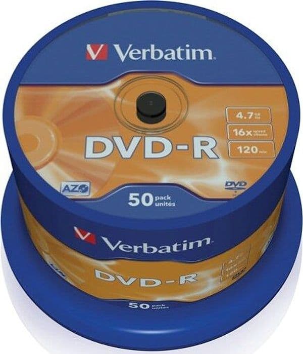 Verbatim - Scatola 50 DVD-R - argento lucido - 43548 - 4 7GB Elettronica/Informatica/Accessori/Supporti vergini/BD-R Eurocartuccia - Pavullo, Commerciovirtuoso.it