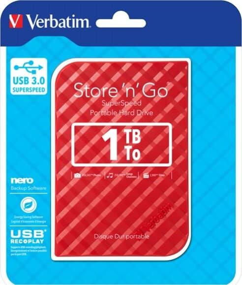 Verbatim - Usb 3.0 portatile Store 'N'Go 9 5mm drive - Rosso - 53203 - 1TB Elettronica/Informatica/Dispositivi archiviazione dati/Dispositivi archiviazione dati esterni/Hard Disk esterni Eurocartuccia - Pavullo, Commerciovirtuoso.it